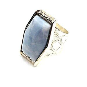 Jay King DTR Mine Finds Blue Lace Agate Sterling Silver Ring Size 5